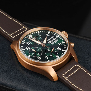 Reloj de Lujo para Hombre de Marca Superior, Deportivo, Multifuncional, Cronógrafo, Sumergible, Correa de Cuero de 41 mm para Actividades al Aire Libre - Product Image 1