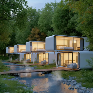 Casa Prefabricada Personalizada em Forma de Maçã, Dupla Camada, Com Quarto Único, Totalmente Mobiliada, Casa Container com Terraço - Product Image 1