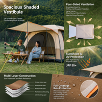 Tenda Camping Otomatis 2 Kamar-1 Ruang Tamu Tahan Air, Tenda Keluarga Besar untuk Luar Ruangan, Tenda Pop Up 3-12 Orang, Lapisan Perak Anti UV, Glamping