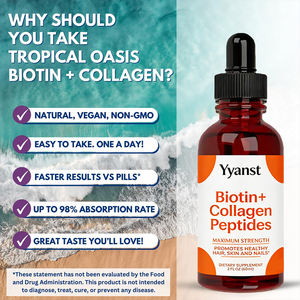 Muestra Gratuita OEM/ODM, Gotas de Colágeno Orgánico Bajo en Azúcar de Máxima Potencia, Promueven la Salud de la Piel y el Cabello, Productos de Belleza con Biotina - Product Image 2