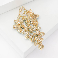 Nouvelle Broche Élégante en Métal Doré avec Strass et Motif Raisin Creux, Idéale pour Tenues Quotidiennes Décontractées