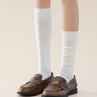 Chaussettes hautes en coton chaudes et sans coutures pour femmes, douces, extensibles, couleur unie, style décontracté, pour usage quotidien, à porter avec des mocassins