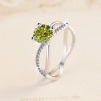 Bague de fiançailles en moissanite solitaire, couleur D, clarté VVS1, taille brillante ronde, en argent sterling S925 massif