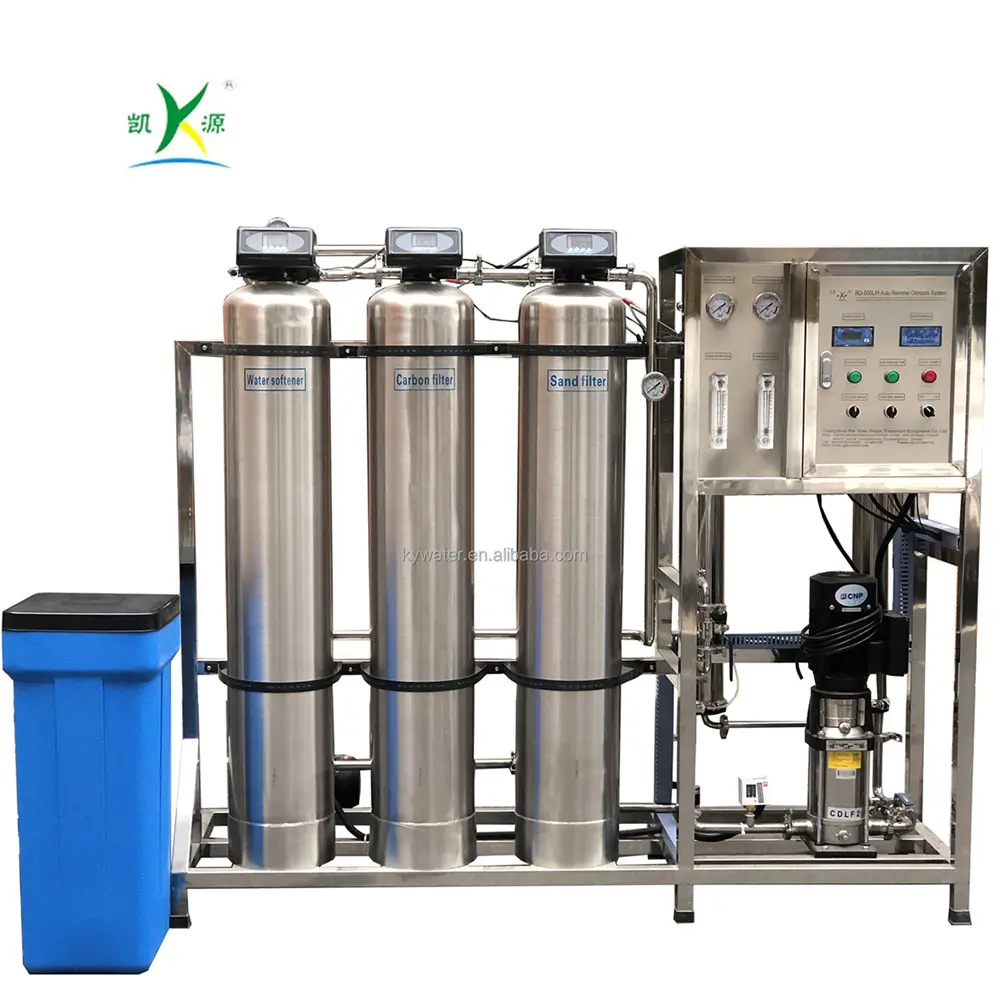 Pabrik Kualitas Tinggi 500lph 1000lph Perawatan Air Backwash Otomatis Pemurni Sistem Osmosis Terbalik Mesin Pemurni Air Ro