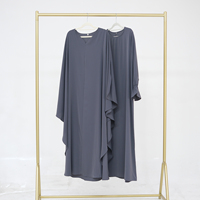 Ensemble Papillon Abaya Loriva avec Robe Longue Intérieure et Manches Longues, Abaya Modeste de l'Aïd, Kaftan Deux Pièces pour Femmes, Dubai 2025, Vente en Gros d'Abayas