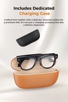 Lunettes intelligentes Hongsheng M02 avec étui de charge magnétique, caméra, enregistrement IA, traducteur, étanchéité IPX-5, vidéo 1080P, batterie 290mAh