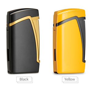 Encendedores de antorcha de fuego doble a prueba de viento Jet Flame recargable cigarro butano personalizado todo en uno encendedores de cigarros de Metal punzón - Product Image 5