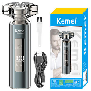 Afeitadora Eléctrica Kemei Km T103 de Triple Cuchilla, Recargable, Cuerpo Metálico, Resistente al Agua IPX7, Pantalla Digital, para Hombres - Product Image 4