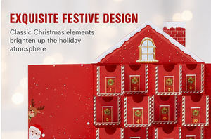 Wholesale Red House Shaped Advent <b>Calendar</b> Box Rigid Cardboard Empty Mystery Blind Box with Drawers for Surprise Gift Box - Product Image 5