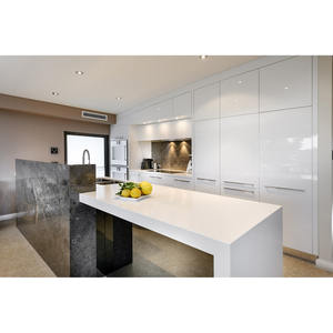 Vendre comme des gâteaux chauds finis préfabriqués directement à l'usine, couleur douce de guérison rose, armoire de cuisine brillante fabriquée en chine - Product Image 6