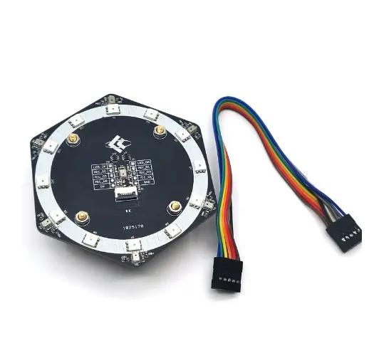 6 + 1 I2S Módulo de matriz de micrófono Reconocimiento de voz Programable RGB K210 Accesorio de placa de desarrollo