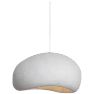 Hitecdad Grey Modern Resin Hanging Drop Pendant Lamps E27 White Resin Restaurant Home Art Decor Indoor Pendant Light