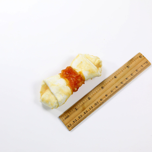 Pal's Delight Brand Healthy Dog Treats 4 \ "Colágeno Hueso Envuelto Pollo Nudo de cuero crudo Mastica Carne Snack 3CT Comida para mascotas - Product Image 2