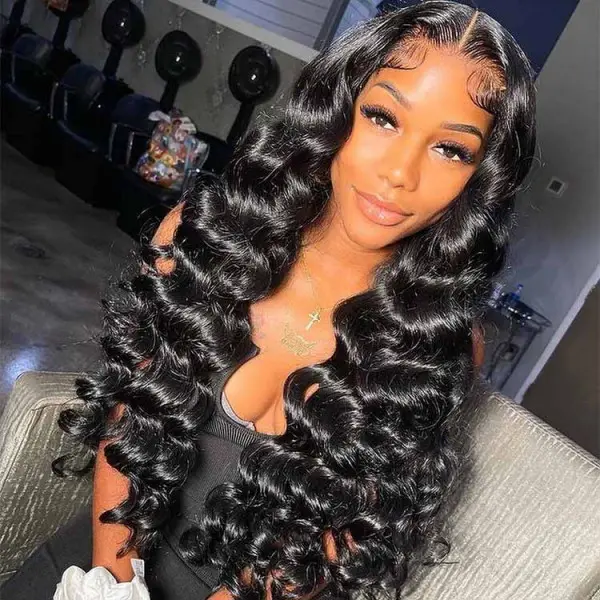 Glueless Hd Transparent Loose Wave Lace Front Wigs For Black Women Loose Curly Wave Virgin Human Hair Wig Curl Wigs Human Hair