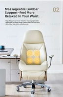 Chaise de bureau exécutive ergonomique en cuir, dossier haut, soutien lombaire, siège pivotant, accoudoirs fixes, base métallique inclinable