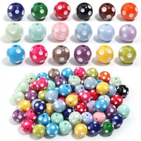 20mm Polka Dot Runde Acrylperlen mit geradem Loch DIY Perlenstift Schlüsselanhänger Taschenanhänger Handgemachtes Schmuckzubehör Großhandel