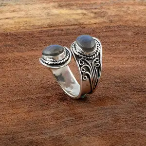 Лучшая коллекция, дизайнерское старинное окисленное кольцо ручной работы, 925 стерлингового серебра, лабрадорит, Синий огненный драгоценный камень