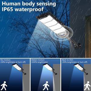 户外IP65防水太阳能路灯一合一太阳能Led路灯200w 300w运动传感器LED太阳能路灯 - Product Image 2
