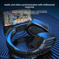 E4 Wireless 5.0 Headset Gaming Over-Ear Suara Dolby Hi-Fi Latensi Rendah Mikrofon Peredam Bising Aktif Kabel+Nirkabel Sentuh