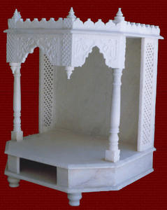 Dini dekoratif beyaz mermer hint tapınağı heykel taş sunak - Product Image 5