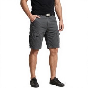 Cargo Woven 100% Cotton <b>Zipper</b> Fly Men's <b>Shorts</b> Solid Mid Waist Multi Pocket Casual Workwear Outdoor Summer OEM Service - Product Image 3