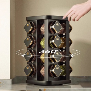 <span class=keywords><strong>Étagère</strong></span> de rangement multifonctionnelle rotative en verre de haute qualité, non pliable, pour <span class=keywords><strong>épices</strong></span> et assaisonnements, organisation de la cuisine - Product Image 1