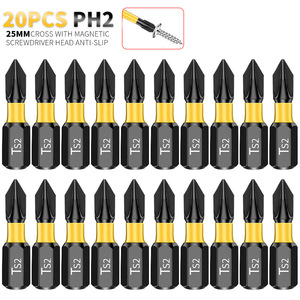 Embout de tournevis Phillips 25 mm T2 à pointe magnétique en acier S2 de qualité industrielle avec finition oxyde noir - Product Image 5