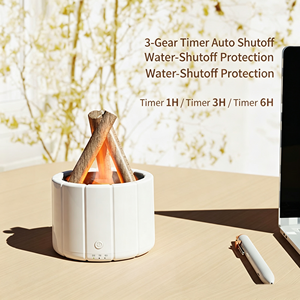 Diffuseur d'arômes Flamme de Feu de Camp, Humidificateur Ultrasonique à Brume Froide, Effet de Lumière de Feu Réaliste, Machine à Parfum aux Huiles Essentielles - Product Image 1