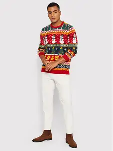 크루넥 유니섹스 성인 니트 크리스마스 점퍼 맞춤형 풀오버 어글리 크리스마스 스웨터 - Product Image 5