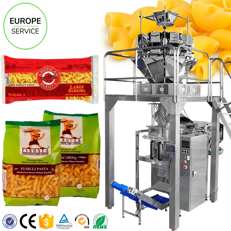 Sertifikasi EU otomatis 500G 1KG mesin kemasan kantong Mi kering mesin kemasan Pasta Spaghetti mesin pengemasan makaroni