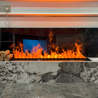 Cheminée électrique moderne en métal, autoportante, à cassette, avec LED, flamme réaliste, vapeur d'eau 3D, 700-3000mm, pour maison et hôtel