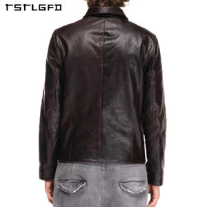 Chaqueta de Cuero de Moda para Hombre con Logotipo Personalizado, Cuello Alto, Impermeable, Transpirable, Ecológica, Informal, Abrigada para Otoño - Product Image 6