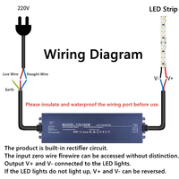 Transformateurs d'éclairage étanches IP67 DC12V 24V pour éclairage extérieur, alimentation 12V, 10W 20W 30W 45W 60W 100W 200W 300W, driver LED