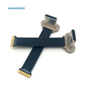 สายชาร์จ USB Type C FPC แบบมุมขวา,คลิปหลังแบบบางพิเศษสายชาร์จ FPV 6ขาพร้อมขั้วต่อ USB C