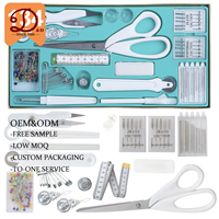 Kit de Couture DIY de 134 Pièces, Ensemble d'Outils avec Mini Ciseaux, Organisateur, Ciseaux à Main, pour Travaux d'Aiguille, Tricot, Tissage, Voyage, Trousse en Tissu de Coton
