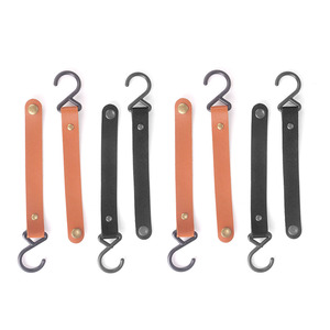 Ganchos de Cuero para Exteriores, Acero Inoxidable, Capacidad de Carga de 15 kg, Accesorios para Colgar en Campamentos, Forma de Calabaza, Color Negro y Marrón, Ganchos Desmontables - Product Image 4