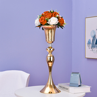 Vase à fleurs en métal cristal pour les fêtes de mariage centres de table maison hôtel supermarché décor élégant route plomb
