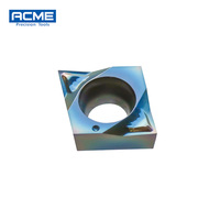 Plaquettes de tournage de précision en carbure de tungstène entièrement affûtées, forme losange, revêtement PVD, pour centres de tournage CNC, OEM HRC30-40