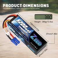 Batterie Lipo Zeee 3S 11.1V 5200mah 80C avec connecteur EC5, batterie à boîtier rigide pour voiture RC, bateau, camion, hélicoptère, avion