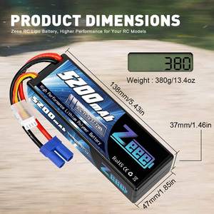 Zeee 3S Lipo аккумулятор 11,1 В 5200 мАч 80C с разъемом EC5 Жесткий Чехол Аккумулятор для радиоуправляемого автомобиля Лодка Грузовик вертолет самолет - Product Image 4