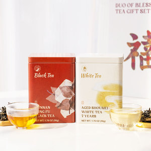 Set Regalo di Tè Chayan Duo of Blessings, Confezione Premium di Tè Cinese per Regali Aziendali e Festivi, 50g/barattolo*2barattoli/confezione*6confezioni/cartone - Product Image 2