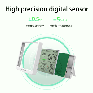 RONGCEデジタル最新湿度計温度湿度計高精度LCDタッチコントロールポータブルABSバッテリー式ホーム - Product Image 4