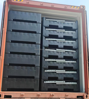 Caisse de stockage rectangulaire en plastique robuste, grande, ventilée, à mailles, pour palettes, de type Euro