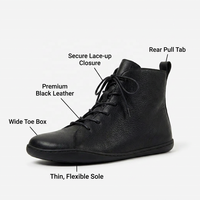 Bottes Chelsea minimalistes en cuir souple à bout large et talon plat pour hommes et femmes, personnalisables OEM ODM pour la ville et l'extérieur