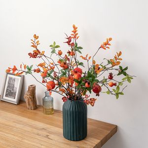 CallaFloral - Hojas Artificiales de Otoño con Granadas, Rama Individual Decorativa para Bodas, Estilo Moderno para el Hogar - Product Image 1