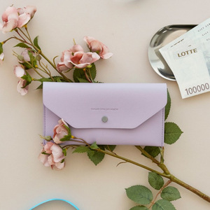 Cartera minimalista de cuero PU estilo coreano, monedero portátil para mujer, cartera multifuncional con hebilla y tarjetero. - Product Image 3