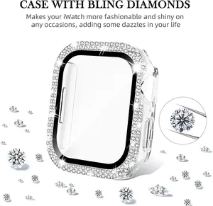 Custodia protettiva per paraurti con diamante CAOWTAN per Cover orologio <span class=keywords><strong>Apple</strong></span> serie 7 <span class=keywords><strong>6</strong></span> SE 5 4 3 38mm 42mm per Iwatch 45mm 41mm 40mm 44 mm - Product Image 5