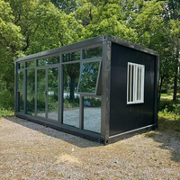 Maison Conteneur Préfabriquée Moderne 20ft/40ft Respirante pour Salon, Bureau à Domicile, Magasin, Mini-Cabane Préfabriquée
