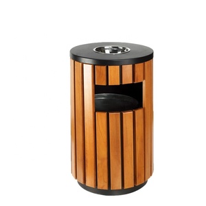 De alta calidad al aire libre de <span class=keywords><strong>la</strong></span> calle de madera Parque <span class=keywords><strong>basura</strong></span> público residuos bin - Product Image 2