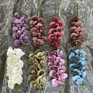 Venta al por mayor de un solo tallo Real Touch <span class=keywords><strong>9</strong></span> cabezas flores de orquídeas artificiales Super Premium seda para boda Día de San Valentín Año Nuevo - Product Image 1